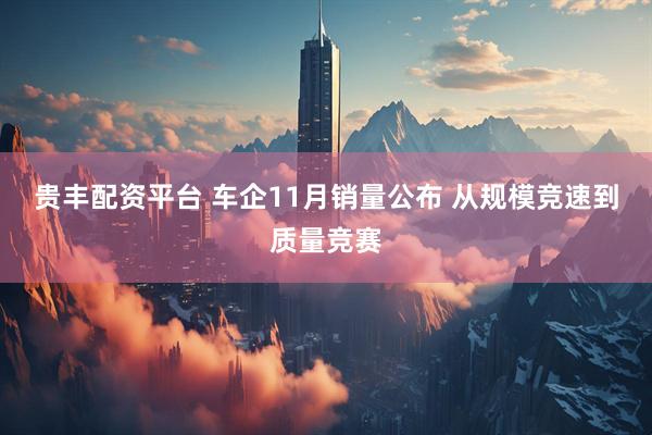 贵丰配资平台 车企11月销量公布 从规模竞速到质量竞赛